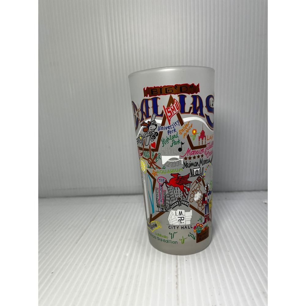 Catstudio Dallas Cityscape‎ Frosted Glass Cup 3rd Edition Geography Collection
